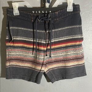 VISSLA Multicolor Striped Shorts with Drawstring